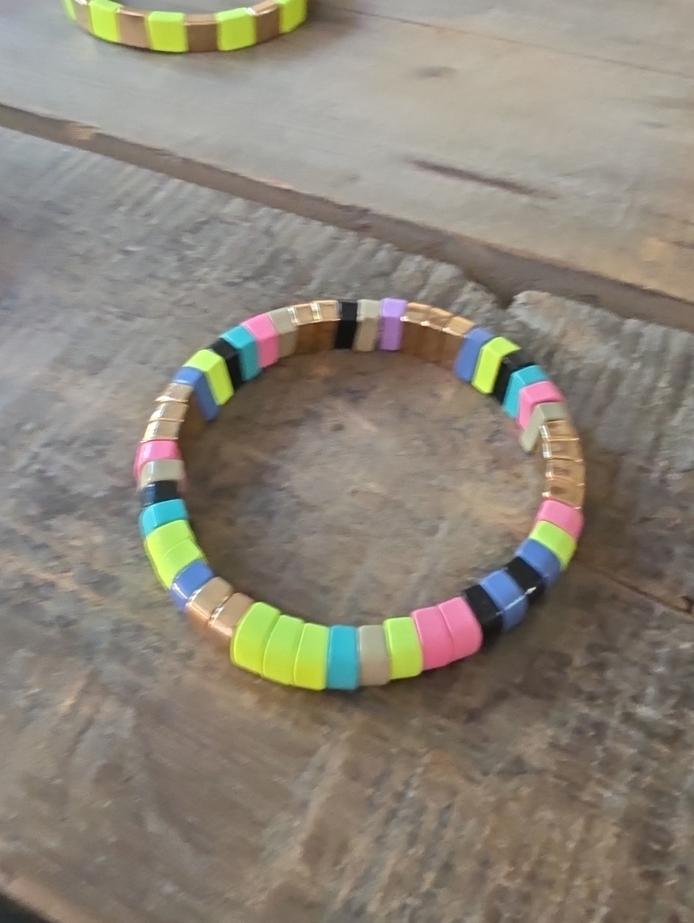 Color Block Stretch Bracelets in Multicolor - Picture 3 of 5